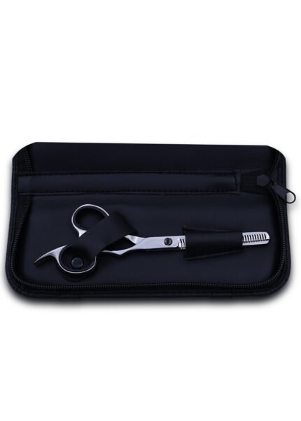 Right side angle view of Silver Hairdressing Thinning Shears