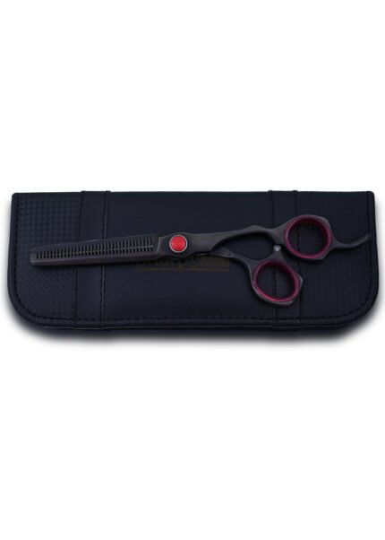 Left side angle view of Black Hairdresser Thinning Shears