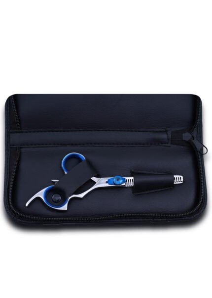 Close-up of tension adjustable screw on Silver Hairdressing Thinning Scissors