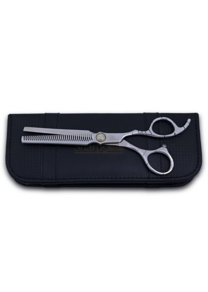 Close-up of adjustable screw on Hairdressing Thinning Shears