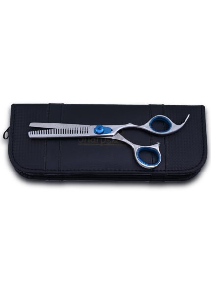 Close-up of tension adjustable screw on Professional Hair Thinning Shears