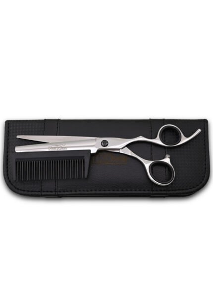 Close-up of the split screw on the right side of Hair Cutting Scissors with Detachable Comb