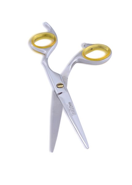Close-up of the razor-sharp blade of Curved Hair Cutting Scissors