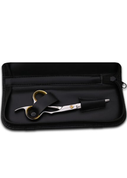 Curved Hair Cutting Scissors angled from the right side