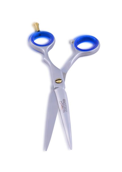 Close-up of Professional Barber Shears focusing on handle and blade details.