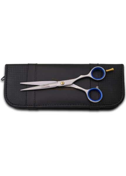 Close-up of the tension adjustment screw on the right side of Professional Barber Shears.