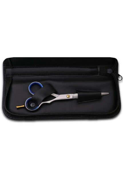Professional Barber Shears angled to the right side with blades partially open.