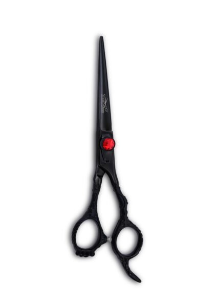 Black Hair Cutting Scissors positioned vertically with aligned blades.