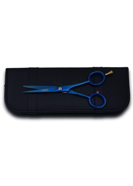 professional blue haircutting shears - view 4