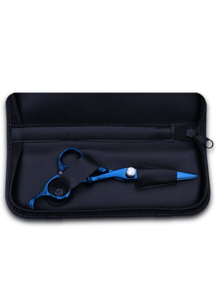 Blue Hair Cutting Shears angled from the right side