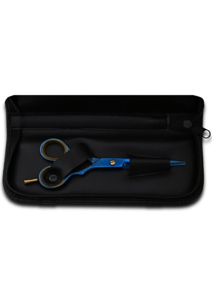 Blue Hair Cutting Scissors angled from the right side