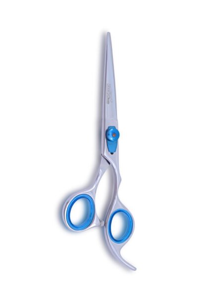 Pro Barber Hair Cutting Scissors positioned vertically with aligned blades.