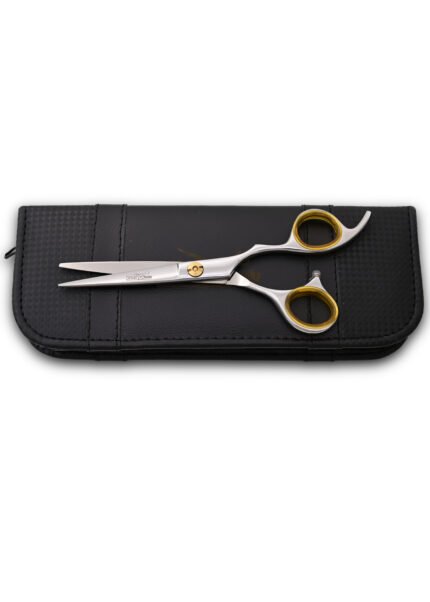 Close-up of the adjustable key screw on the right side of Professional Barber Hair Shears.