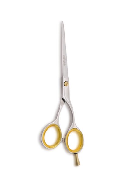 6 Inch Barber Scissors positioned vertically with aligned blades.