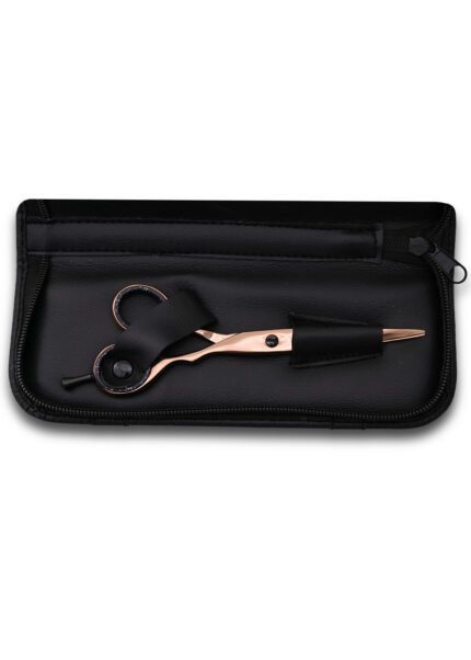 Rose Gold Hair Cutting Scissors angled from the right side