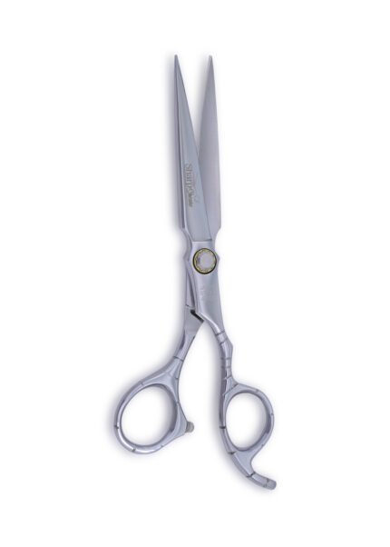 Pro Barber Hair Cutting Shears displayed with open blades facing towards the camera.
