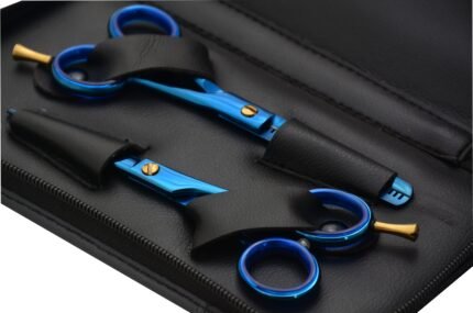 Close-Up of Pro Barber Hair Scissors Set