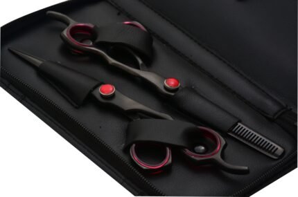 Close-Up of Professional Hair Cutting Shears Set